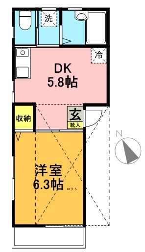 サンライズ椿 201号室 間取り