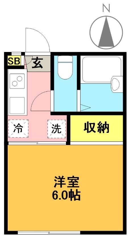 パイナリーアレイ 106号室 間取り