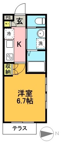 アベニール下北沢  101号室 間取り