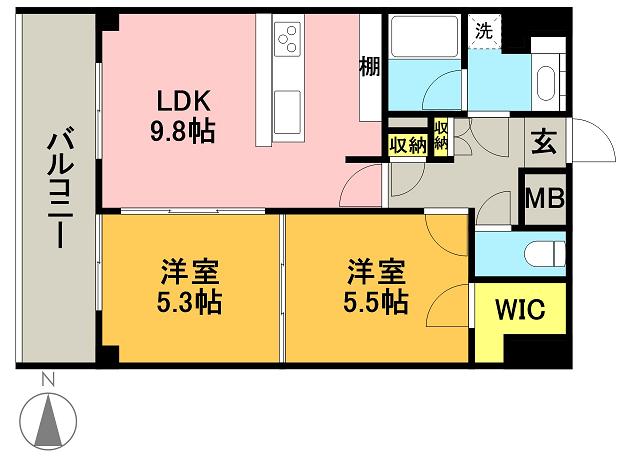 コンフォリア下北沢 802号室 間取り