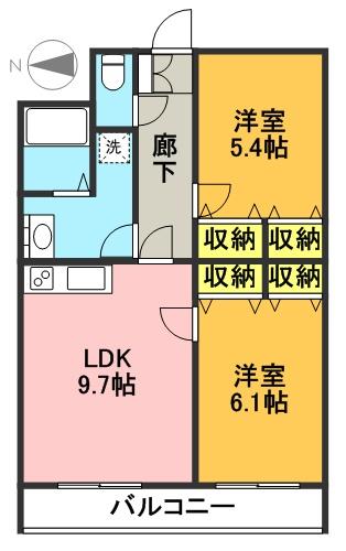 アルパイン松原 302号室 間取り