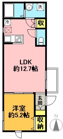 Ｌａ　Ｖｅｒｄｕｒｅ（ラ　ベルデュール） 101号室 間取り
