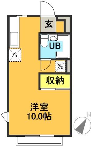 カシータ 2-B号室 間取り