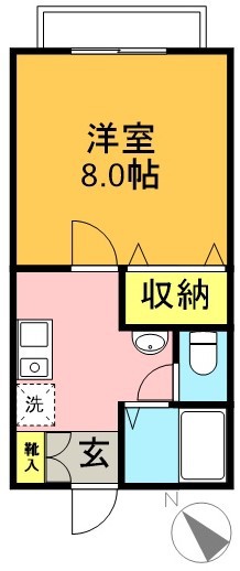ｅ－ｃｏｕｒｔ 203号室 間取り