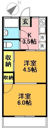 筑波荘 3号室 間取り