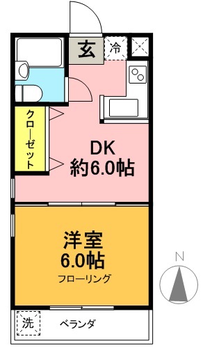 シェル羽根木 203号室 間取り