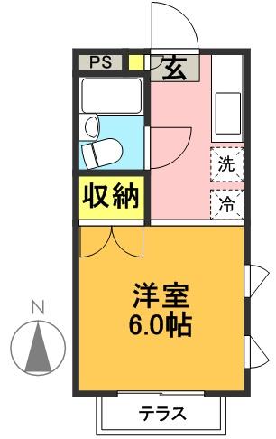 ウエストアシュール A-101号室 間取り