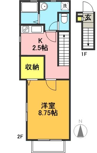 ハルフローラ 202号室 間取り