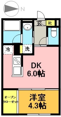 グローリオシェルト永福町 306号室 間取り