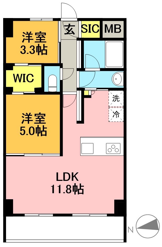 ｌｅ　Ｓｕｄ　α 204号室 間取り