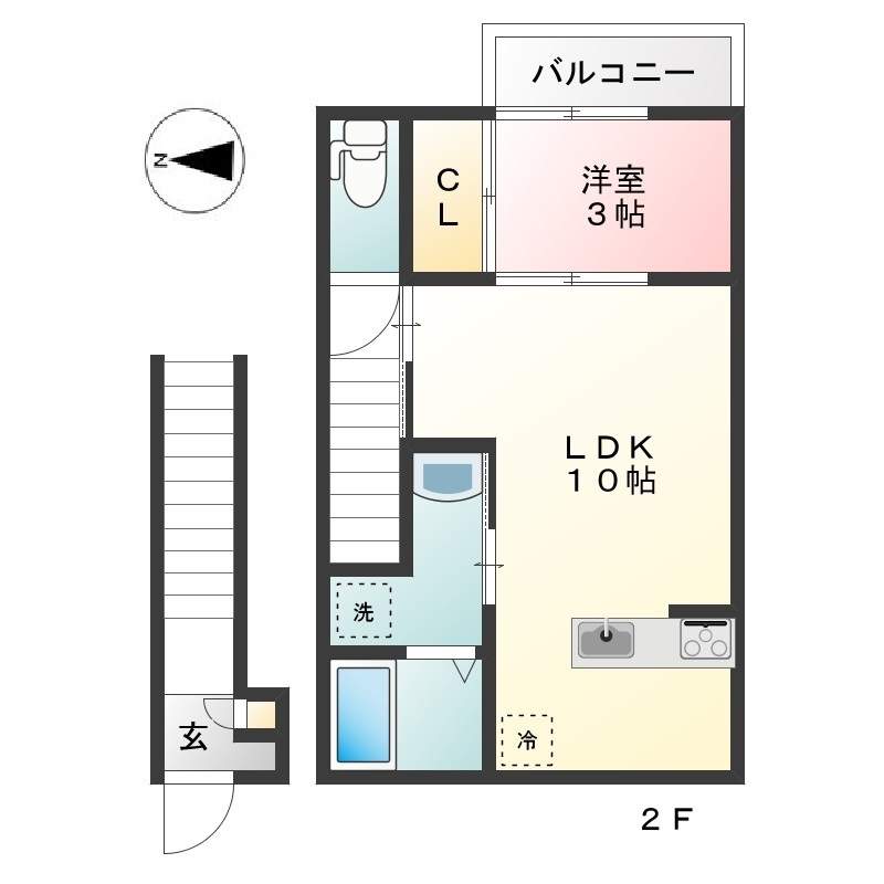 メゾンＨａｎａ赤堤 202号室 間取り