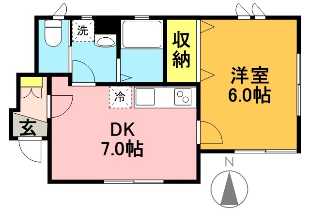 プルメリア 102号室 間取り
