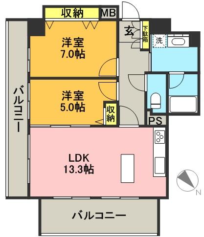 グランピラー高井戸 805号室 間取り