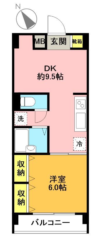 松原ハウス 204号室 間取り