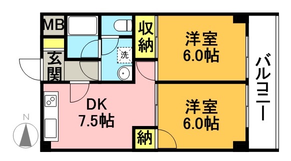 カサデ宮前 302号室 間取り