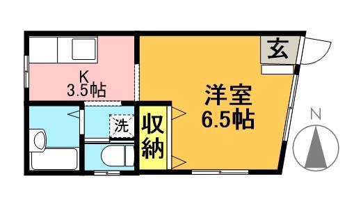 はぎわらＫ 102号室 間取り