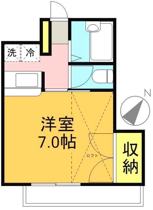 アジュール松原Ⅱ 102号室 間取り