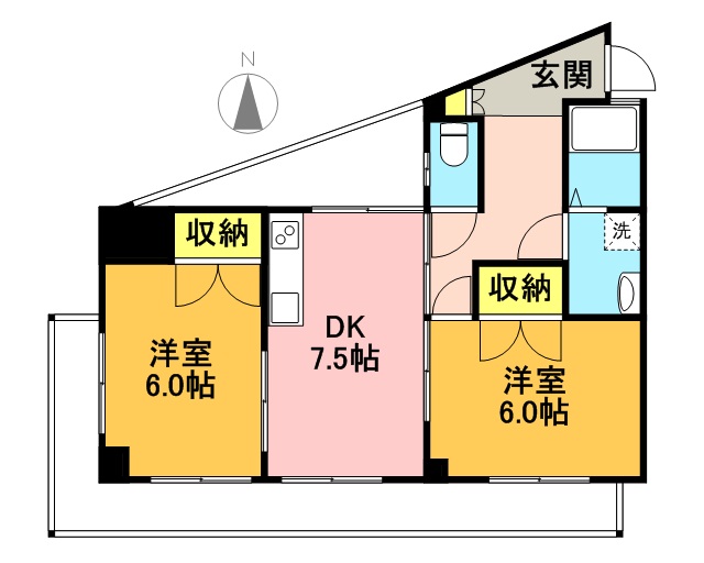 静ハイツ 402号室 間取り