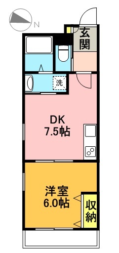 ホワイトクラウド 104号室 間取り