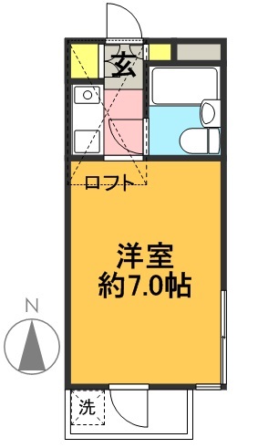 カーメル下高井戸 201号室 間取り