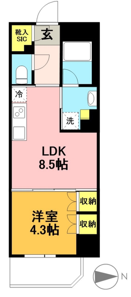 デュオステージ下北沢 202号室 間取り