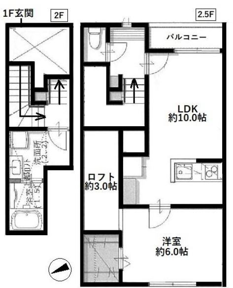 ウエストコート浜田山 202号室 間取り