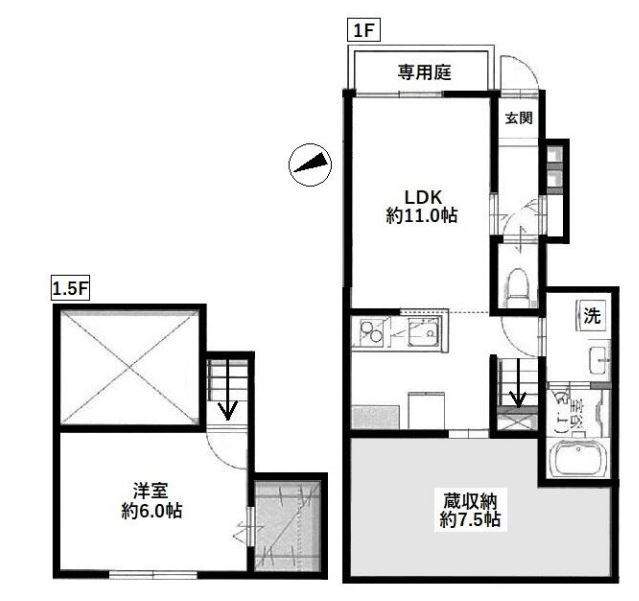 ウエストコート浜田山 102号室 間取り