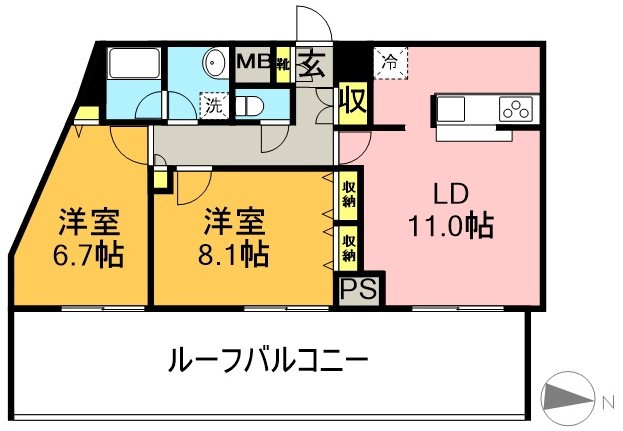 サンクレール高井戸 813号室 間取り