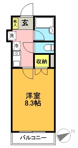 シャトー梅ヶ丘 307号室 間取り