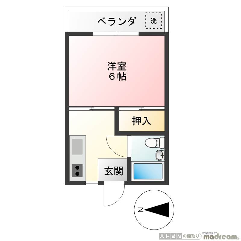 キャスル代田 B202号室 間取り