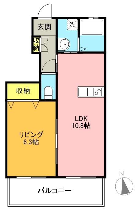 ＳＯＬＡＮＡ 102号室 間取り