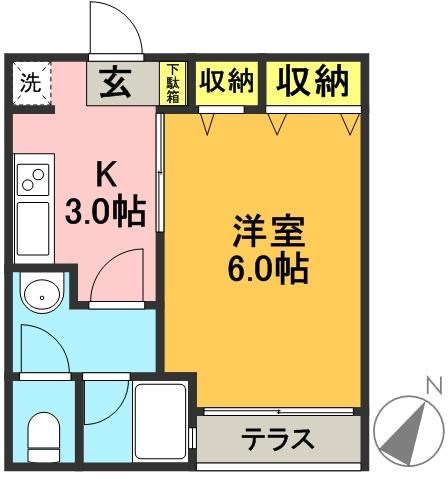メゾンブランシュ 202号室 間取り