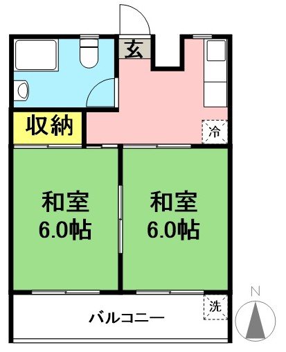 パラスト梅ヶ丘  402号室 間取り