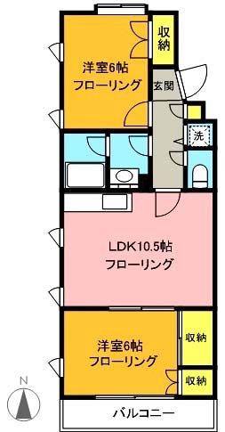 サンライズマンションⅡ 201号室 間取り
