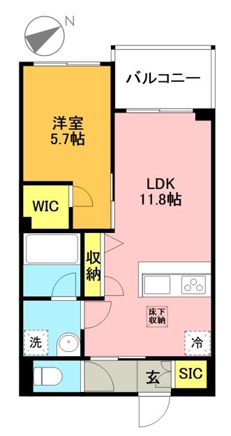 グランフォルトゥーナ羽根木ヒルサイド 102号室 間取り