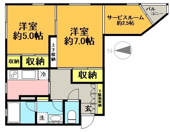 メイプルテラス 104号室 間取り