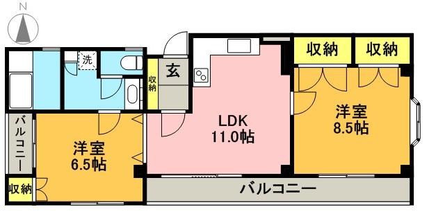 松の木ハイツ  301号室 間取り