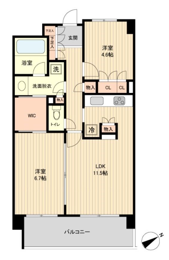 HF若林公園レジデンス 309号室 間取り