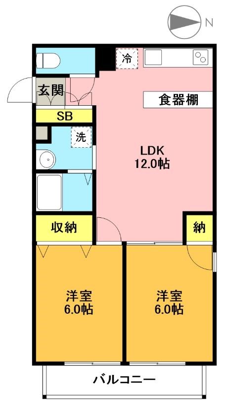ロイヤルオーク 205号室 間取り
