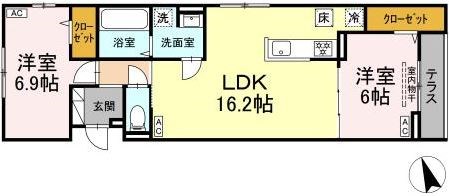 フーヴェル梅丘 105号室 間取り