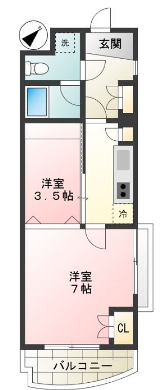 ペイザージュ代田 207号室 間取り