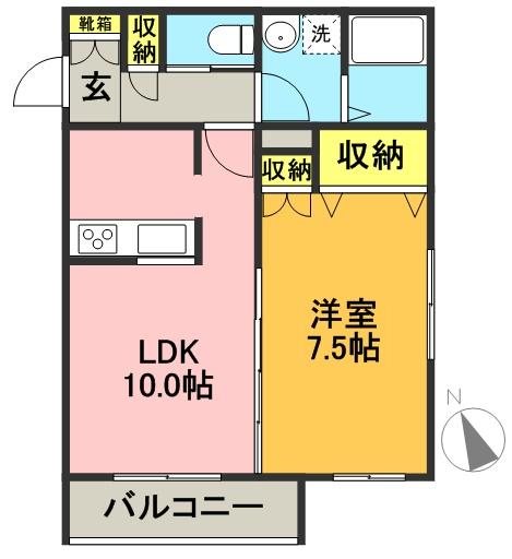 グランヴェール  201号室 間取り