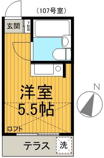 パーク幡ヶ谷 107号室 間取り