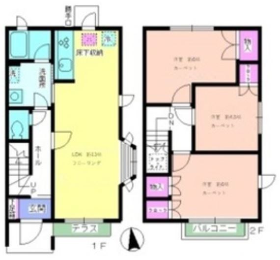 PINE　GARDEN　D棟 D102号室 間取り