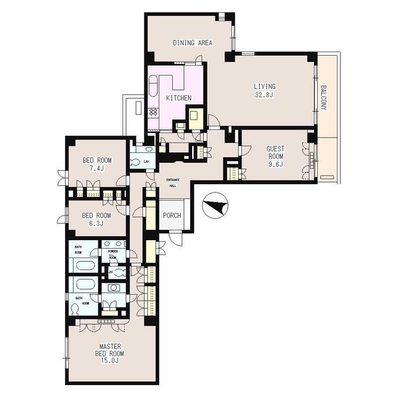 西原パーク・マンション 404号室 間取り