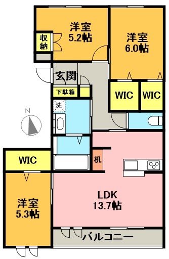 メゾン　ド　グレイス 301号室 間取り