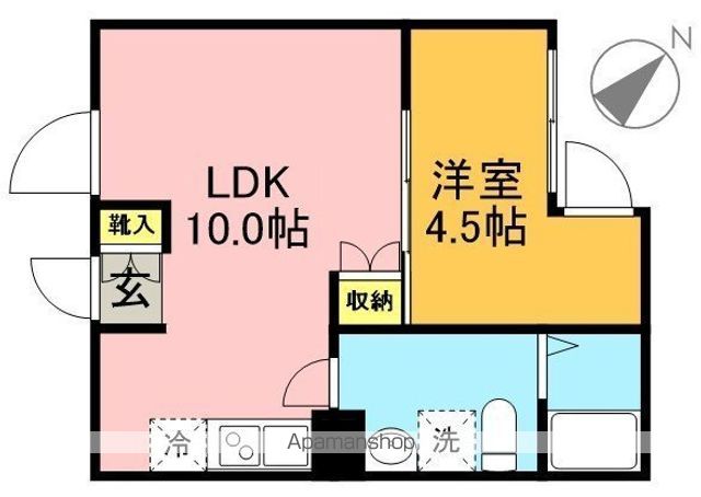 ａＬＡＴＯ　ＨＩＧＡＳＨＩ－ＭＡＴＳＵＢＡＲＡ 303号室 間取り