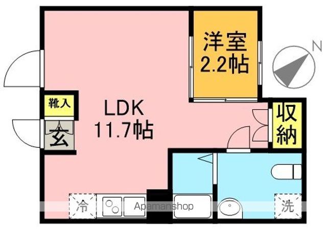 ａＬＡＴＯ　ＨＩＧＡＳＨＩ－ＭＡＴＳＵＢＡＲＡ 502号室 間取り