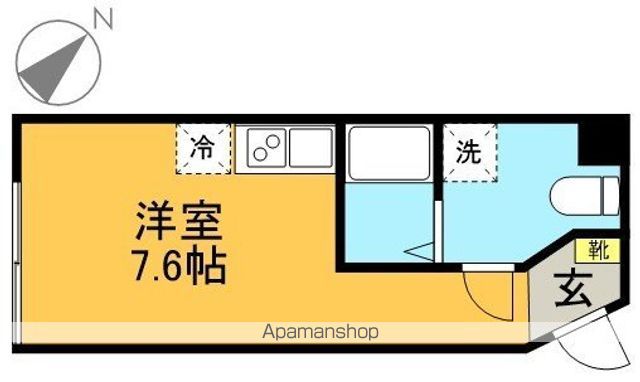 ａＬＡＴＯ　ＨＩＧＡＳＨＩ－ＭＡＴＳＵＢＡＲＡ 202号室 間取り