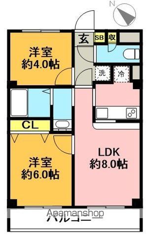 松原パレス 404号室 間取り